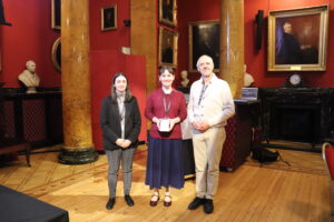 Emily Redpath awarded second place for his presentation